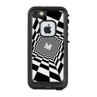 Black & White Optical Illusion, White Monogram LifeProof FRÄ’ iPhone SE/5/5s Case