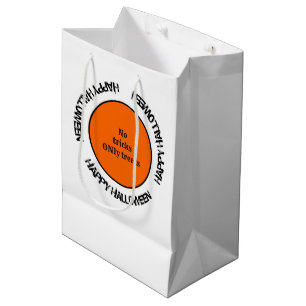 Black White Orange Typography Happy Halloween Medium Gift Bag