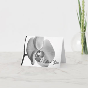 Black White Orchid Funeral Sympathy Thank You Card