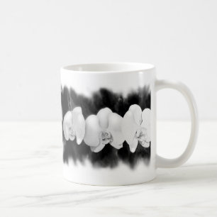 Black White Orchid painting tropical floral   Coffee Mug