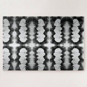 Black White Orchid painting tropical floral Jigsaw Puzzle