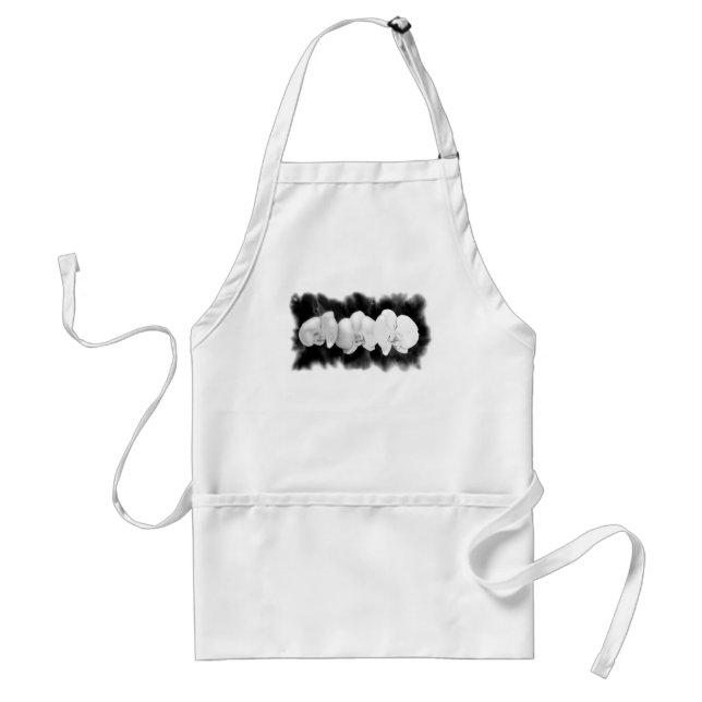 Black White Orchid painting tropical floral   Standard Apron (Front)