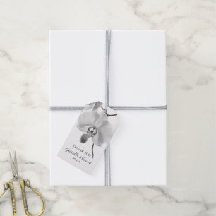 Black White Orchids Wedding Thank You Favour Tags