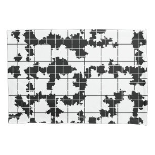 Black White Organic Abstract Art Design Pillowcase