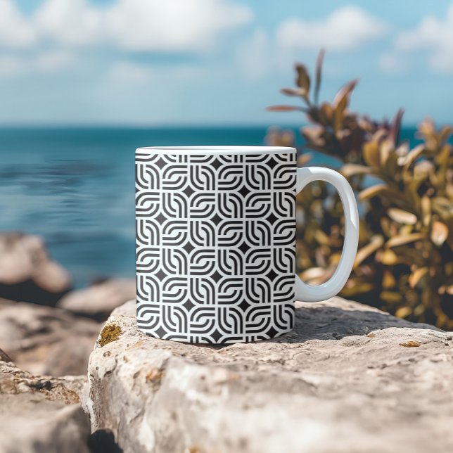Black white ornament patterns antique coffee mug (Creator Uploaded)
