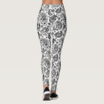 Black & White Ornate Paisley Pattern 2 Leggings<br><div class="desc">Elegant black and white paisley pattern</div>