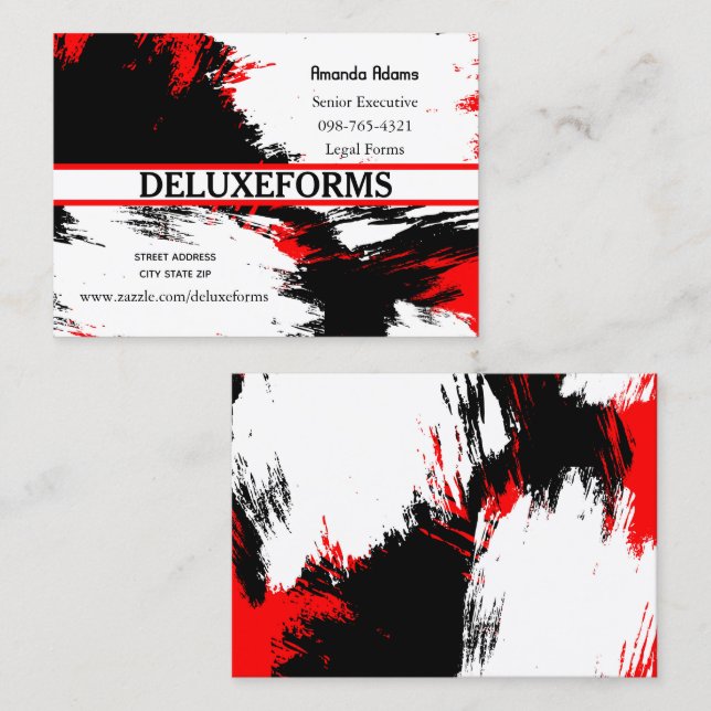 Black White Overdrawn  Business Card (Front/Back)