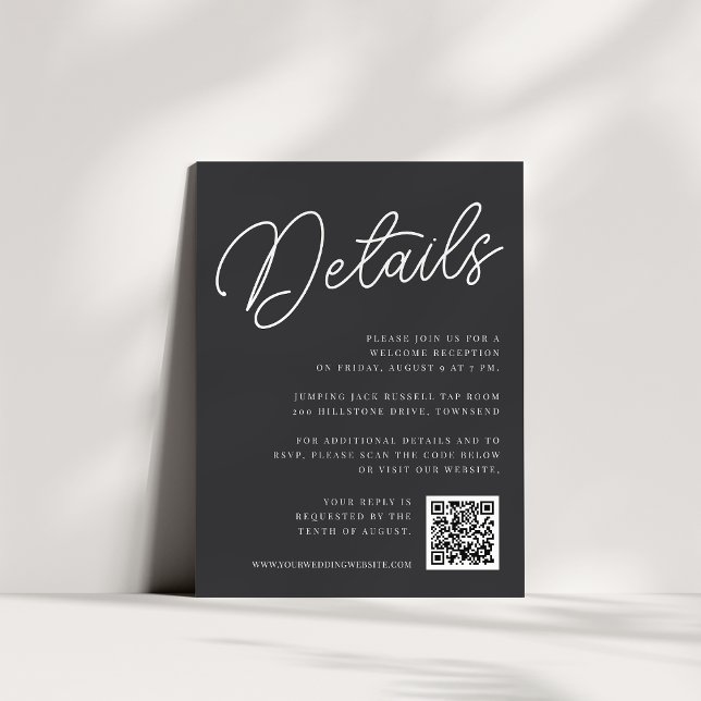 Black & White Oversized Script All-in-One Details Enclosure Card (Creator Uploaded)