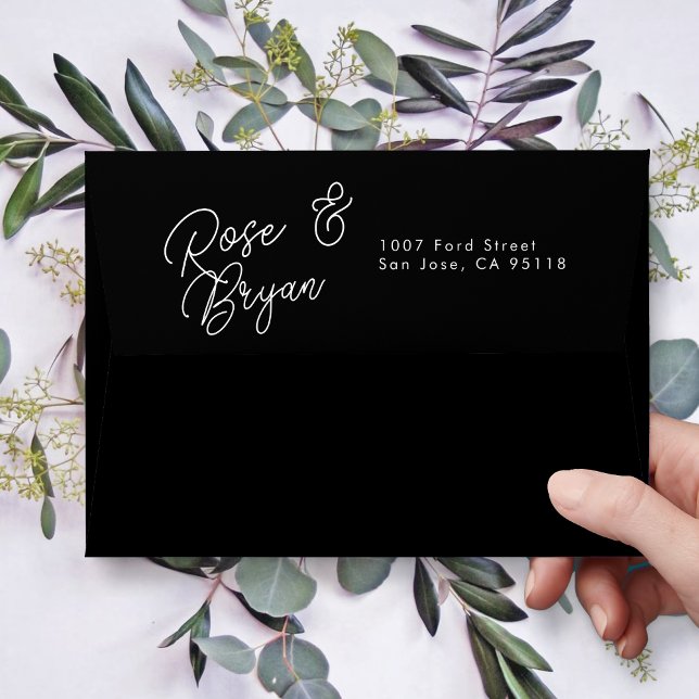 Black & White Oversized Script Wedding Invitation Envelope (Creator Uploaded)