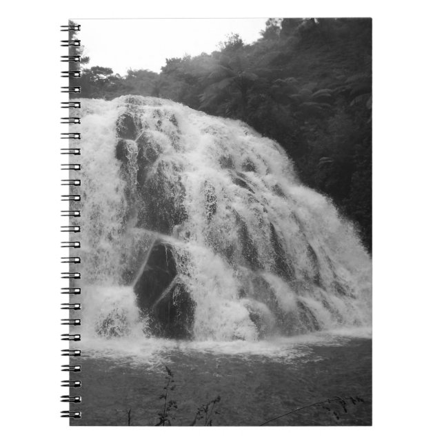Black & White Owharoa Falls Notebook (Front)