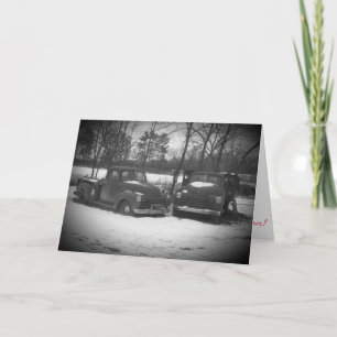 “Black & White Oxford Mill Trucks" Christmas Card