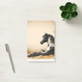 Black & White Paint Horse Post-it Notes