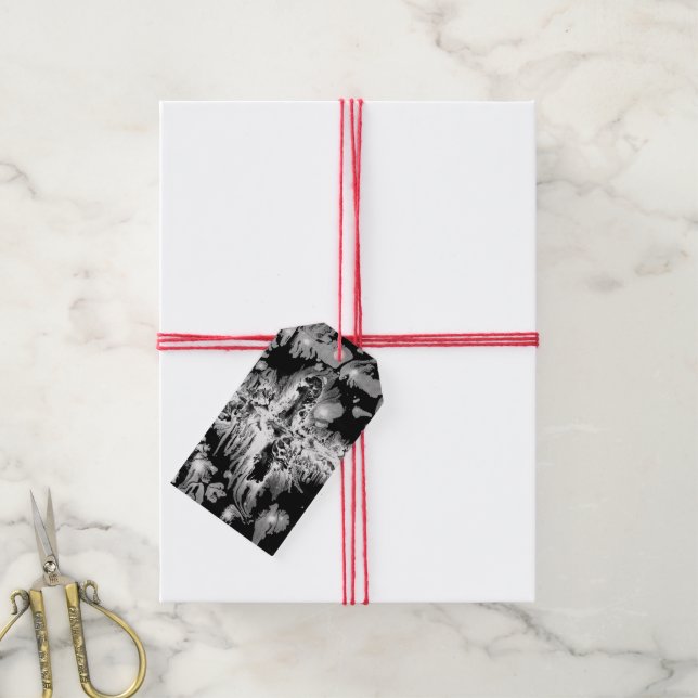 Black + White Paint Swirls Gift Tags (With Twine)