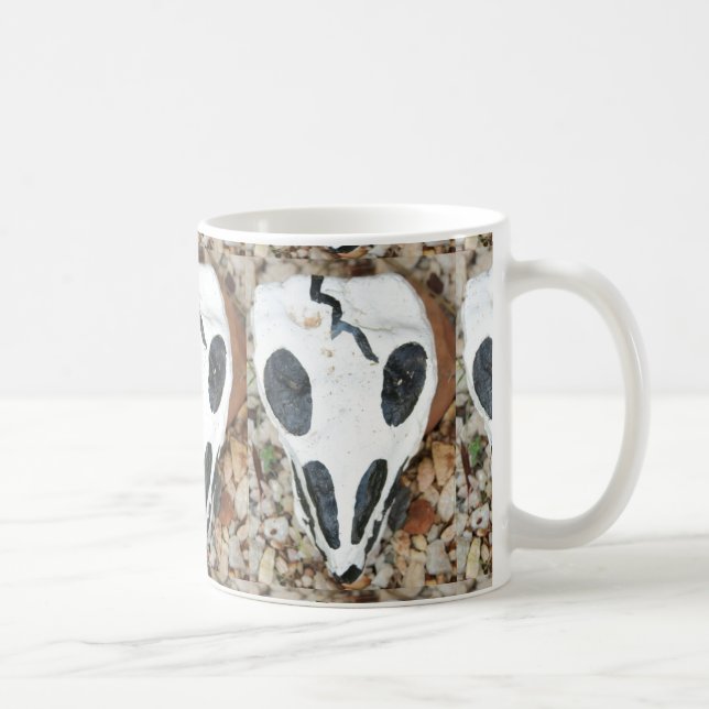 black/white painted skull coffee mug (Right)