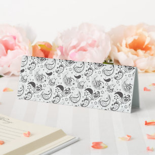 Black White Paisley Designer Tote Bag
