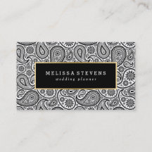 Black & White Paisley Gold Accent