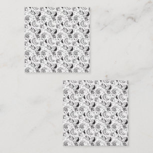 Black & White Paisley Pattern –Elegant Textile Art Calling Card