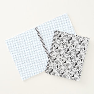 Black & White Paisley Pattern –Elegant Textile Art Notebook