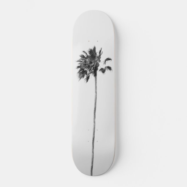 Black & White Palm Finesse #1 #tropical #wall #art Skateboard (Front)