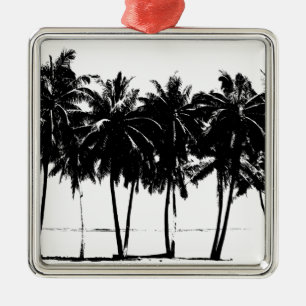 Black White Palm Trees Silhouette Metal Tree Decoration