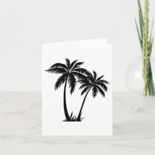 Black White Palm Trees Summer Sun Beach Women Men Card