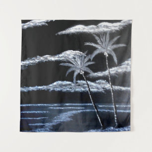Black & White Palm Trees Tapestry