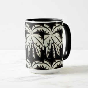 Black-White Palms Digital Mug