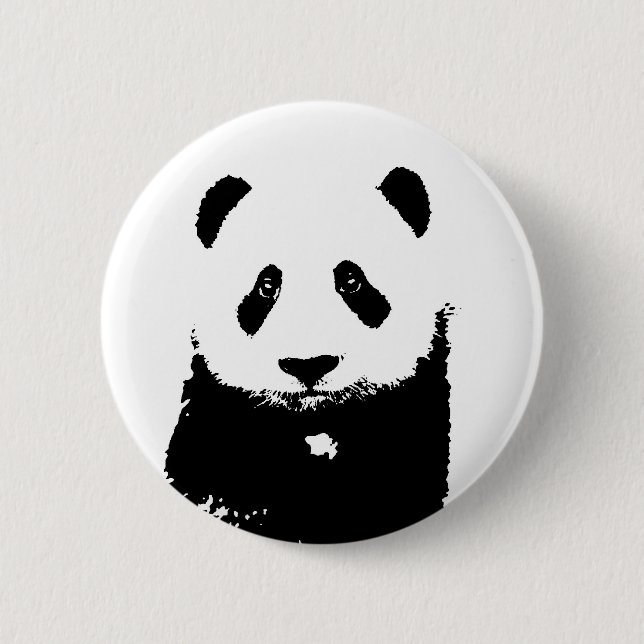 Black & White Panda 6 Cm Round Badge (Front)