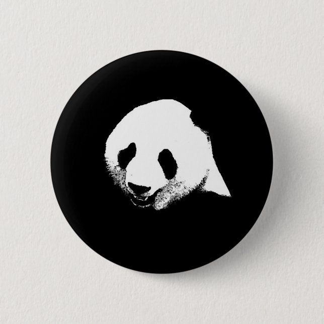 Black & White Panda 6 Cm Round Badge (Front)