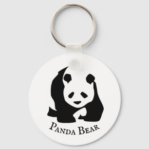 Black White Panda Bear Key Ring