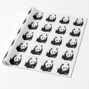 Black & White Panda Christmas Wrapping Paper