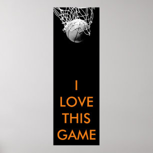 Black & White Panoramic Basketball Poster