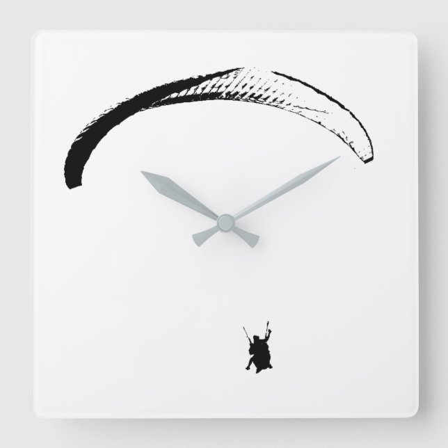 Black & White Parachute - Clock (Front)