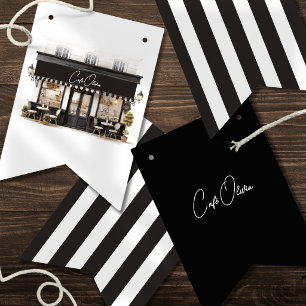 Black & White Paris Café Birthday Bunting