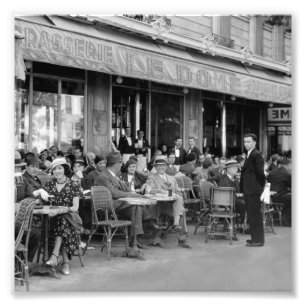Black & White Paris Cafe Photo Print
