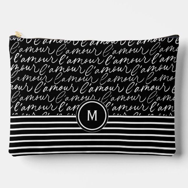 Black & White 'Paris dreaming'  Accessory Pouch (Front)