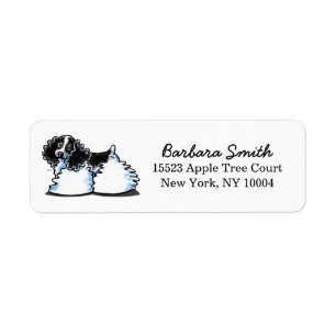 Black White Parti Cocker Spaniel Return Address Label