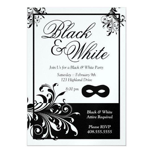 Black & White Party Invitation