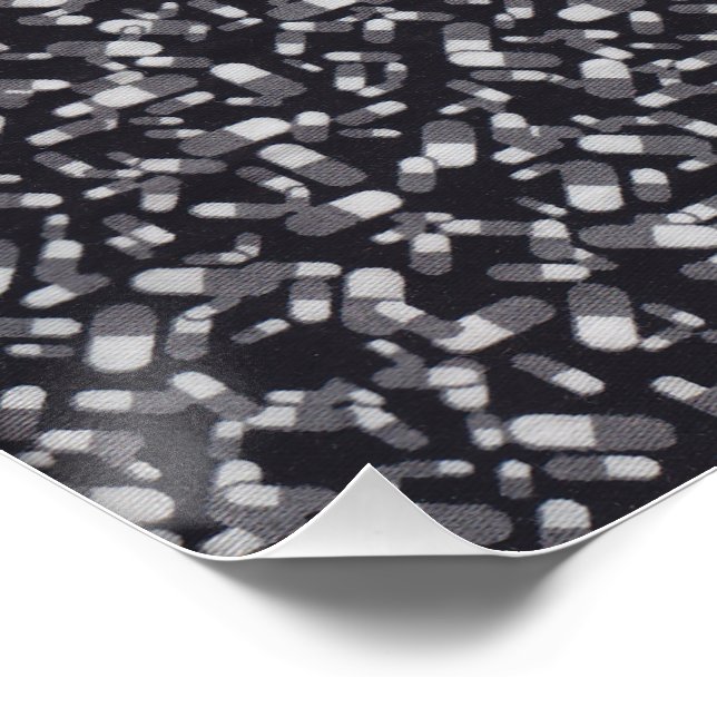 Black White Pattern Abstract Modern Wallpaper Poster (Corner)