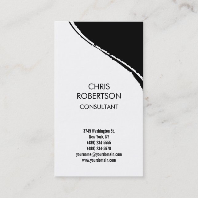 Black White Pattern Business Card (Front)