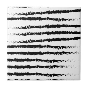 Black White pattern design Ceramic Tile