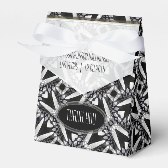 Black+White Pattern Favour box | Modern Tribal (Front Side)