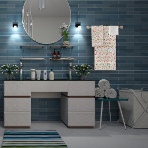 Black & white Pattern  mini wildflower  Bath Towel Set