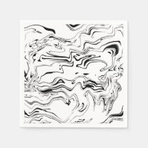 Black & White Pattern Paper Napkins