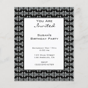 Black White Pattern Party Invite