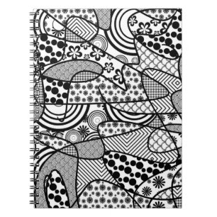Black & White Pattern Patchwork 02 Notebook