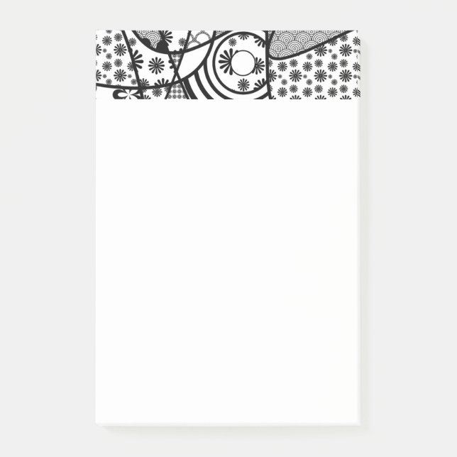 Black & White Pattern Patchwork 02 Post-it Notes (Front)