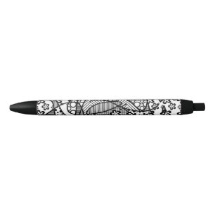 Black & White Pattern Patchwork 04 Ink Pen
