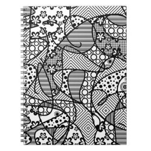 Black & White Pattern Patchwork 04 Notebook