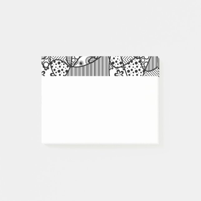 Black & White Pattern Patchwork 04 Post-it Notes (Front)